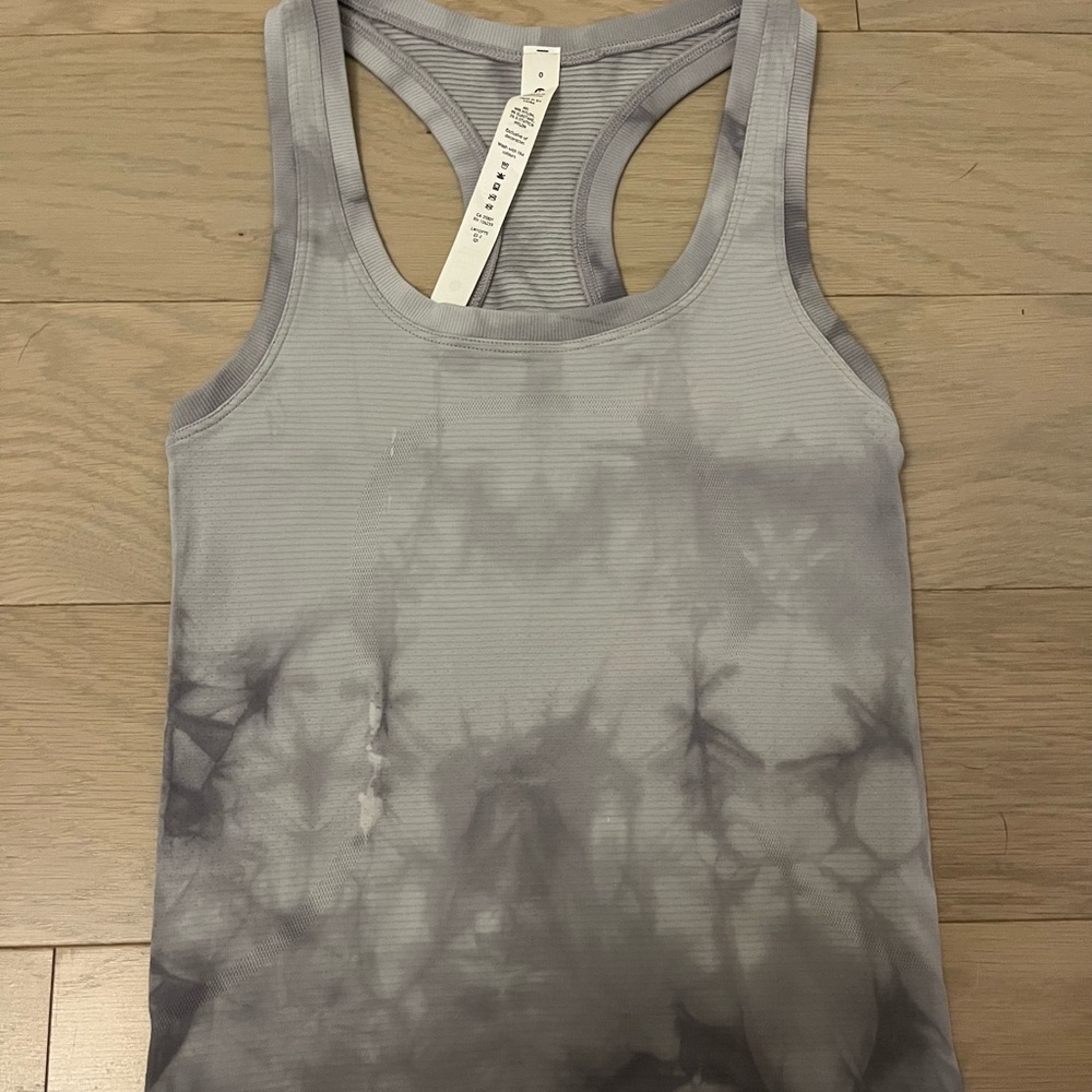 Lululemon White Marble Swiftly Tech Tank Top